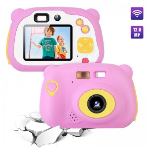 Børnekamera 8.0MP Genopladelig digital front og bageste Selfie-kamera Børn-videokamera, legetøjsgave til 4-10 år gamle drenge og piger